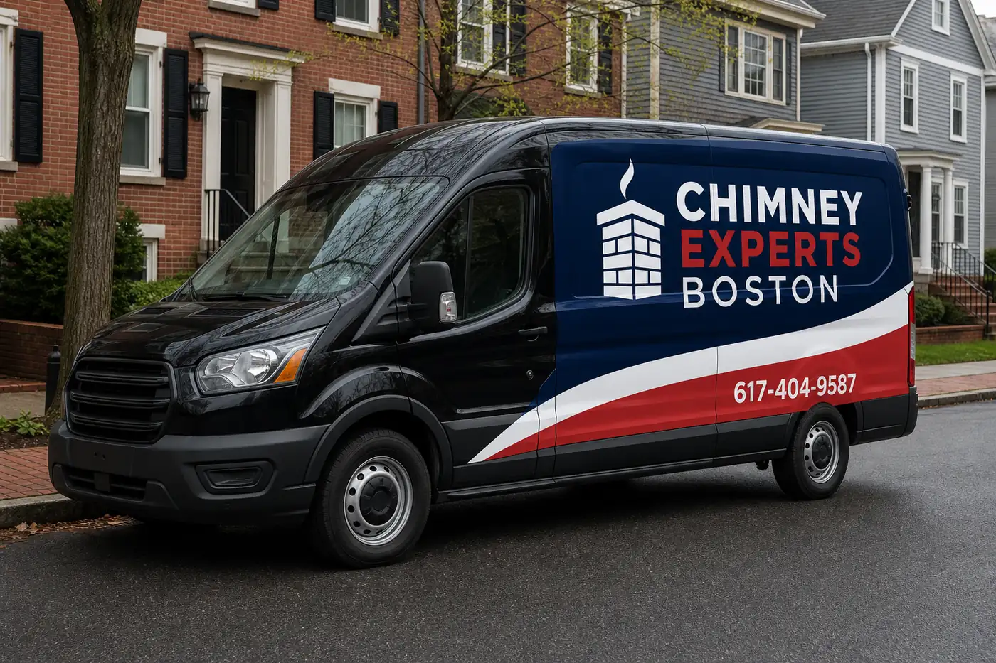 Chimney Experts Boston branded service van on a Greater Boston street